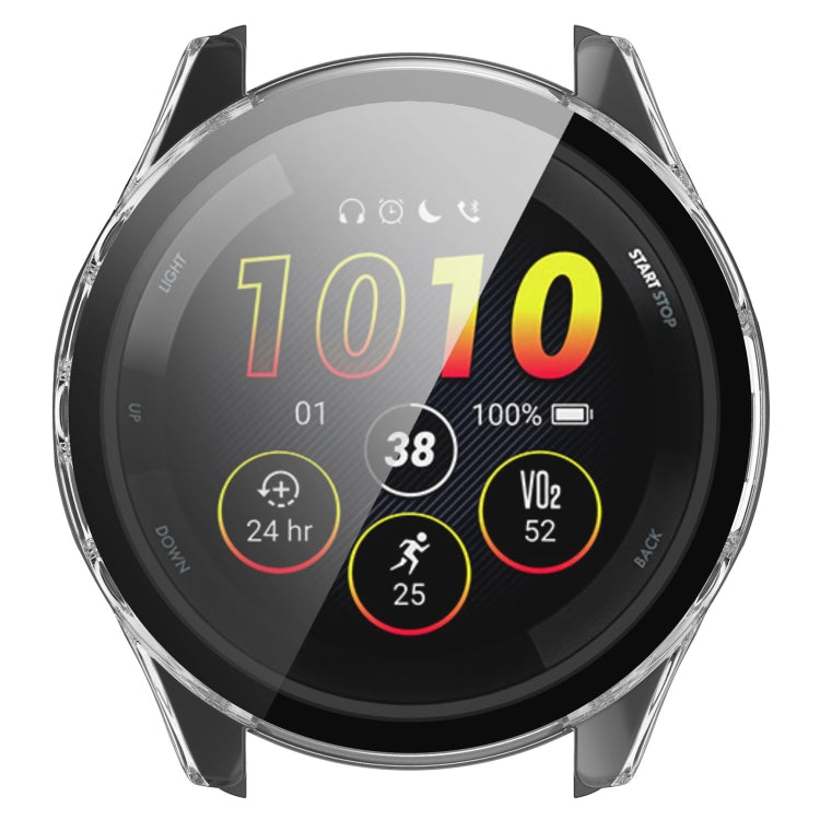 For Garmin Forerunner 165 / 165 Music PC + Tempered Film Integrated Watch Protective Case(Transparent) - Watch Cases by PMC TechLife | Online Shopping South Africa | PMC TechLife