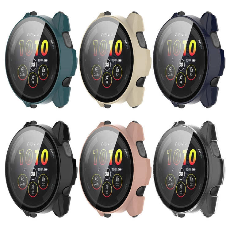 For Garmin Forerunner 165 / 165 Music PC + Tempered Film Integrated Watch Protective Case(Ivory White) - Watch Cases by PMC TechLife | Online Shopping South Africa | PMC TechLife