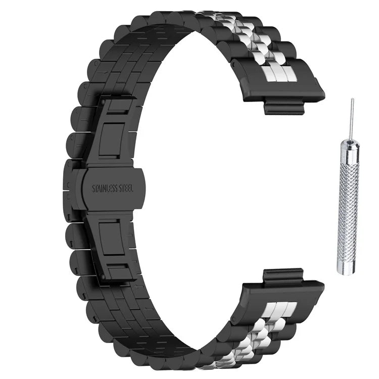 For Xiaomi Mi Band 8 Pro Five-bead Butterfly Buckle Metal Watch Band(Rose Gold) - Watch Bands by PMC TechLife | Online Shopping South Africa | PMC TechLife