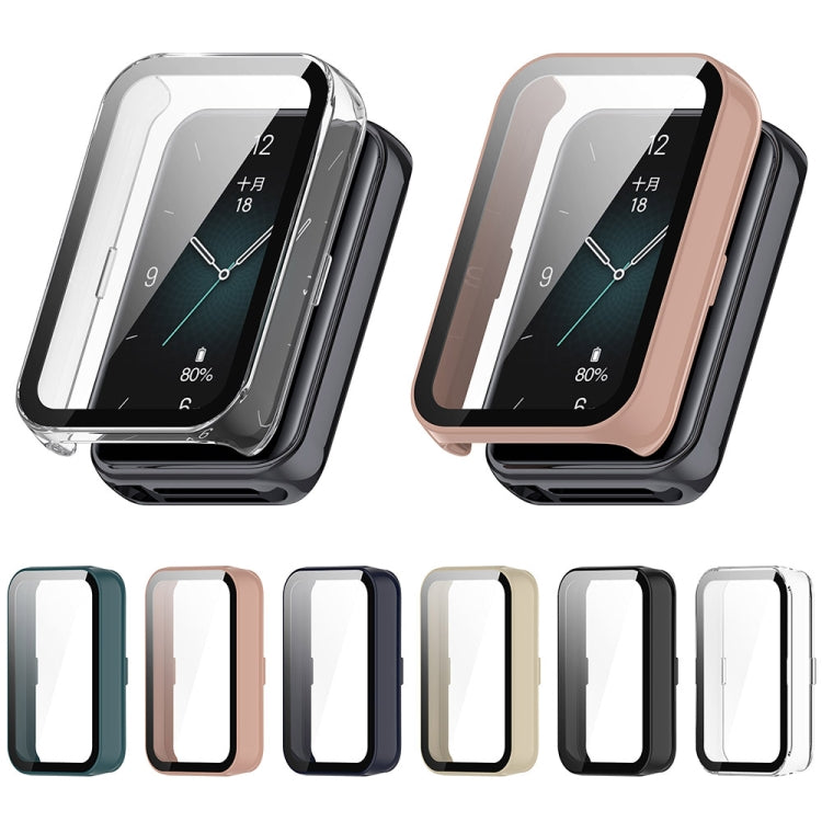 For Honor Band 9 PC + Tempered Film Integrated Watch Protective Case(Ink Blue) - Watch Cases by PMC TechLife | Online Shopping South Africa | PMC TechLife