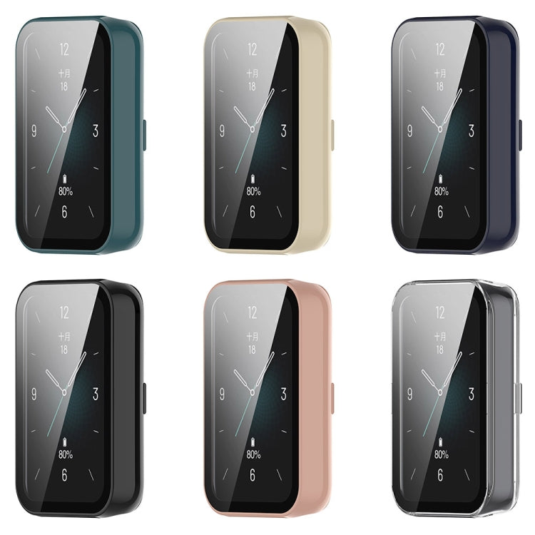 For Honor Band 9 PC + Tempered Film Integrated Watch Protective Case(Ink Blue) - Watch Cases by PMC TechLife | Online Shopping South Africa | PMC TechLife