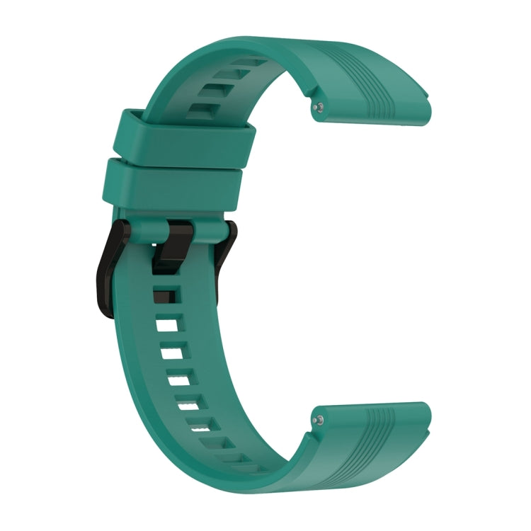 For Honor Watch GS 4 Striped Stainless Steel Buckle Silicone Watch Band(Pine Green) - Watch Bands by PMC TechLife | Online Shopping South Africa | PMC TechLife