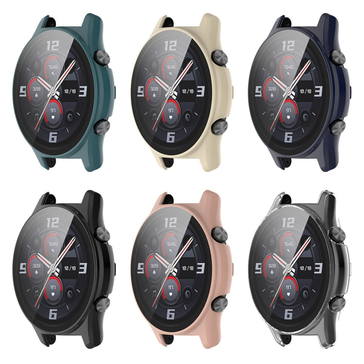 For Honor Watch GS 4 PC + Tempered Film Integrated Watch Protective Case(Pink) - Watch Cases by PMC TechLife | Online Shopping South Africa | PMC TechLife