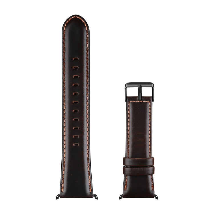For Apple Watch Series 5 44mm DUX DUCIS Business Genuine Leather Watch Strap(Coffee) - Watch Bands by DUX DUCIS | Online Shopping South Africa | PMC TechLife | Buy Now Pay Later Mobicred