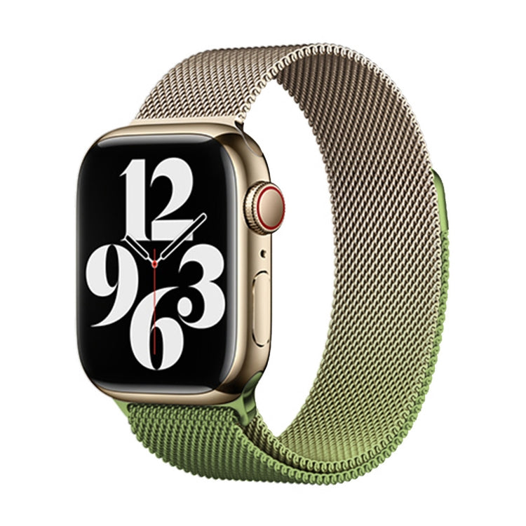 For Apple Watch Ultra 2 49mm Milan Gradient Loop Magnetic Buckle Watch Band(Gold Green) - Watch Bands by PMC TechLife | Online Shopping South Africa | PMC TechLife