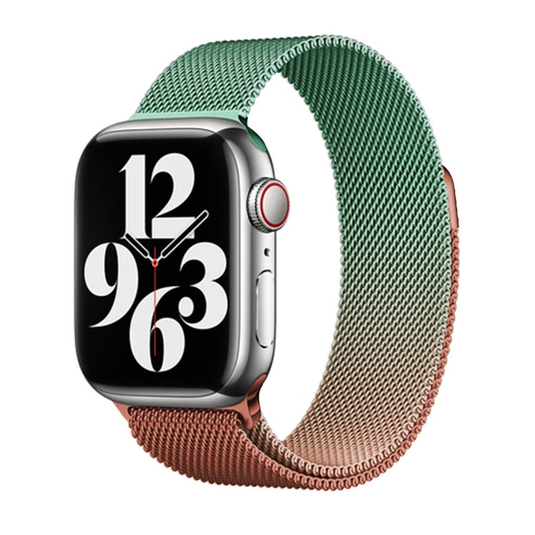 For Apple Watch SE 2022 44mm Milan Gradient Loop Magnetic Buckle Watch Band(Orange Green) - Watch Bands by PMC TechLife | Online Shopping South Africa | PMC TechLife
