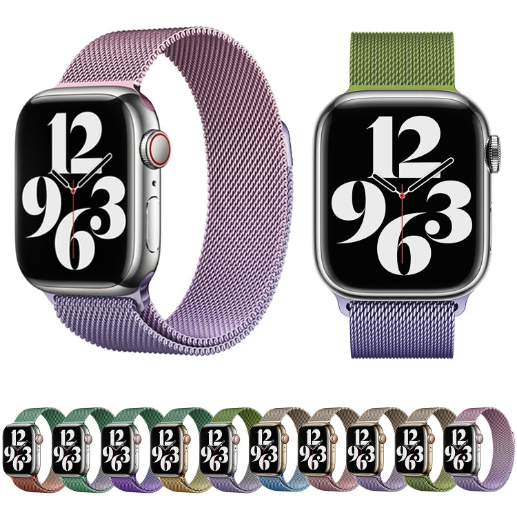 For Apple Watch 38mm Milan Gradient Loop Magnetic Buckle Watch Band(Gold Green) - Watch Bands by PMC TechLife | Online Shopping South Africa | PMC TechLife