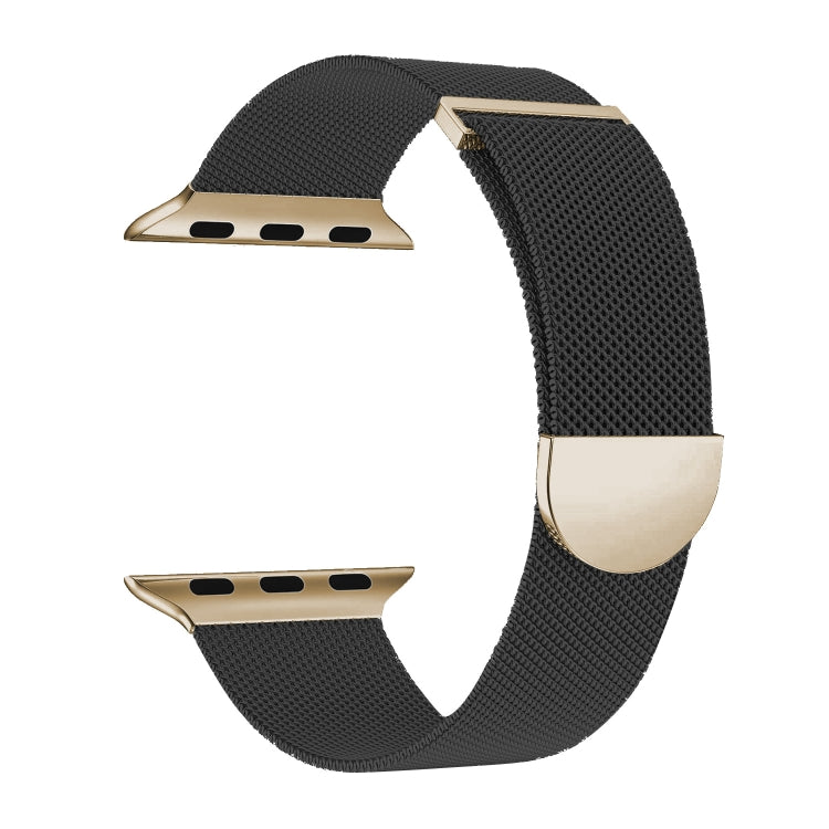 For Apple Watch Series 6 40mm Two Color Milanese Loop Magnetic Watch Band(Black Gold) - Watch Bands by PMC TechLife | Online Shopping South Africa | PMC TechLife