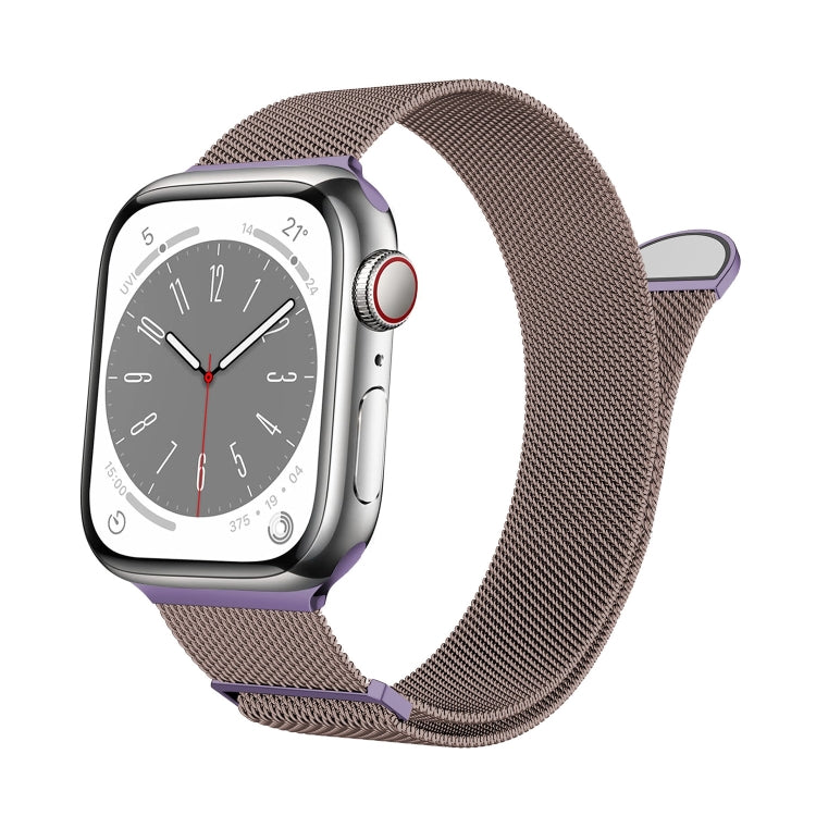 For Apple Watch Series 3 38mm Two Color Milanese Loop Magnetic Watch Band(Pink Purple) - Watch Bands by PMC TechLife | Online Shopping South Africa | PMC TechLife