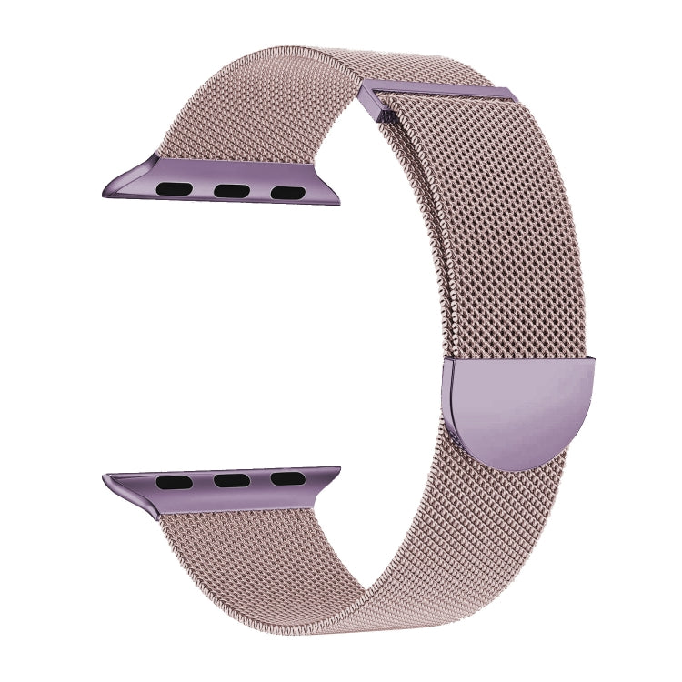 For Apple Watch Series 3 42mm Two Color Milanese Loop Magnetic Watch Band(Pink Purple) - Watch Bands by PMC TechLife | Online Shopping South Africa | PMC TechLife