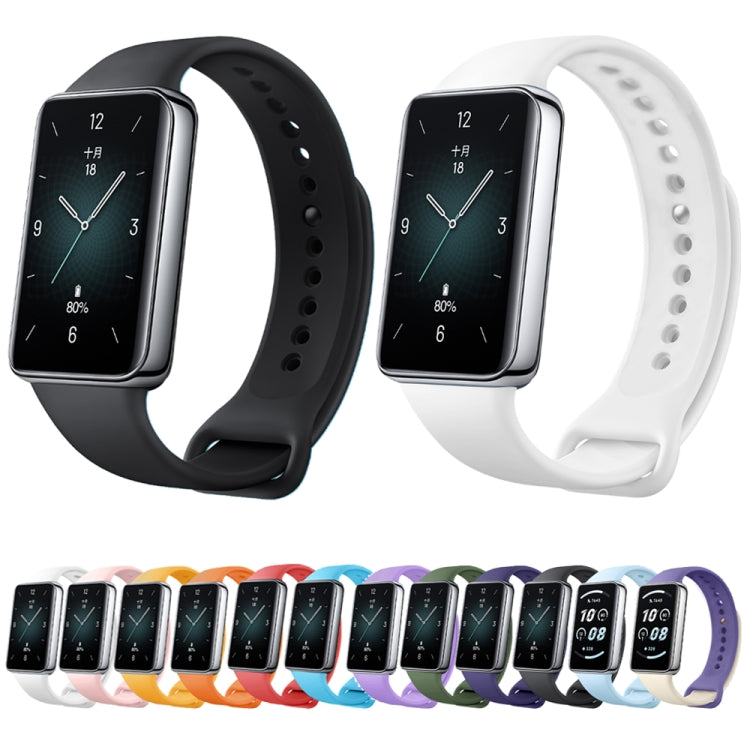 For Honor Band 9 Solid Color Silicone Watch Band(Black) - Watch Bands by PMC TechLife | Online Shopping South Africa | PMC TechLife