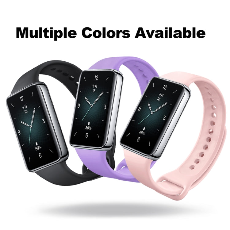 For Honor Band 9 Solid Color Silicone Watch Band(Pink) - Watch Bands by PMC TechLife | Online Shopping South Africa | PMC TechLife