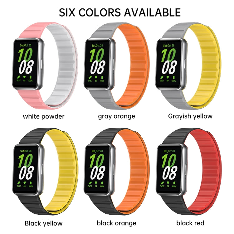 For Samsung Galaxy Fit 3 Two Color Magnetic Silicone Watch Band(Black Red) - Watch Bands by PMC TechLife | Online Shopping South Africa | PMC TechLife