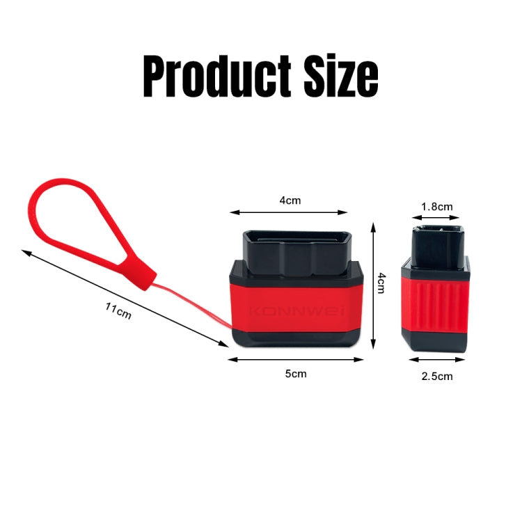 KONNWEI KW905 Bluetooth 5.0 Car OBD2 Scanner Support Android & iOS(Black Red) - Code Readers & Scan Tools by KONNWEI | Online Shopping South Africa | PMC TechLife | Buy Now Pay Later Mobicred