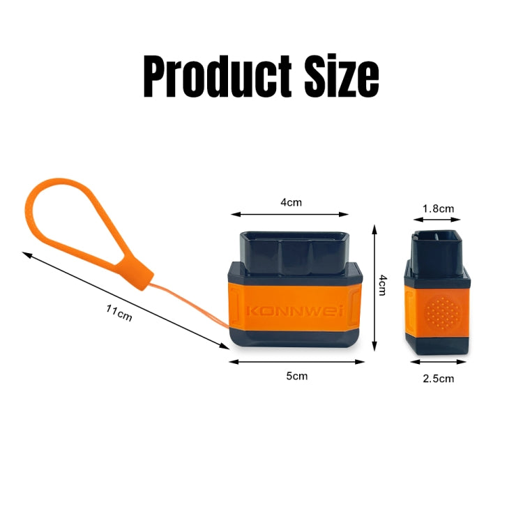KONNWEI KW906 Bluetooth 5.0 Car OBD2 Scanner Support Android & iOS(Black Orange) - free shipping - PMC TechLife - Order now!