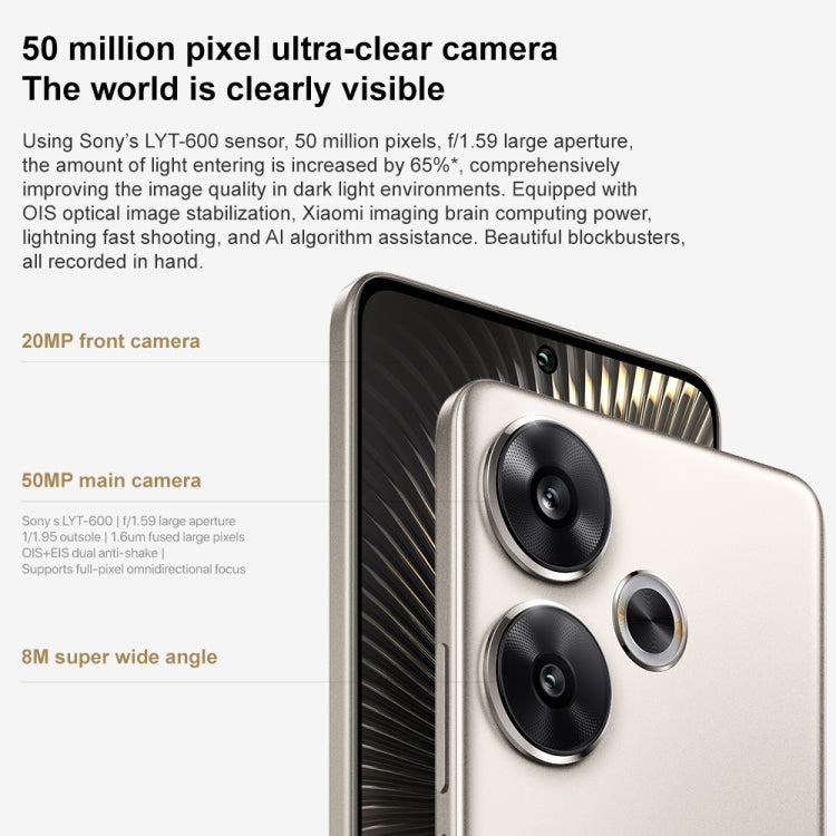 Xiaomi Redmi Turbo 3, 12GB+256GB, 6.67 inch Xiaomi HyperOS Snapdragon 8s Gen 3 Octa Core 3.0GHz, NFC, Network: 5G, Support Google Play(Titanium) - free shipping - PMC TechLife - Order now!