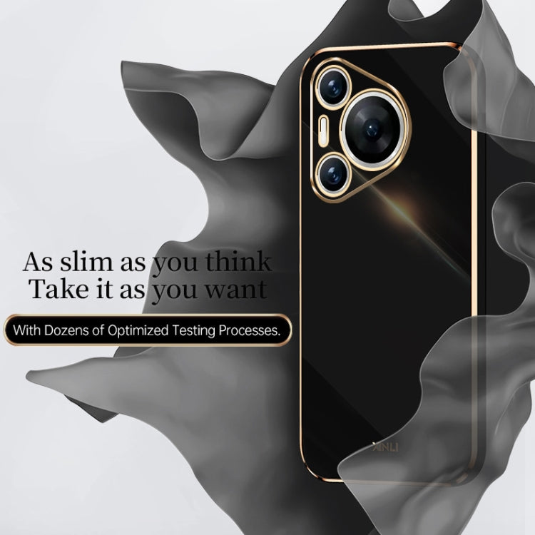 For Huawei Pura 70 Pro / Pura 70 Pro+ XINLI Straight 6D Plating Gold Edge TPU Phone Case(Pink) - free shipping - PMC Jewellery - Order now!