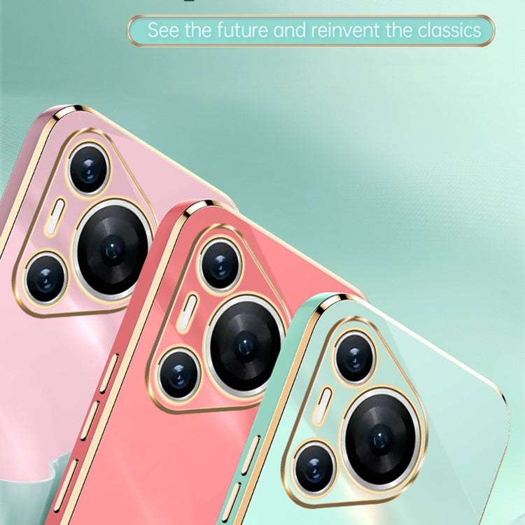 For Huawei Pura 70 Pro / Pura 70 Pro+ XINLI Straight 6D Plating Gold Edge TPU Phone Case(Pink) - free shipping - PMC Jewellery - Order now!