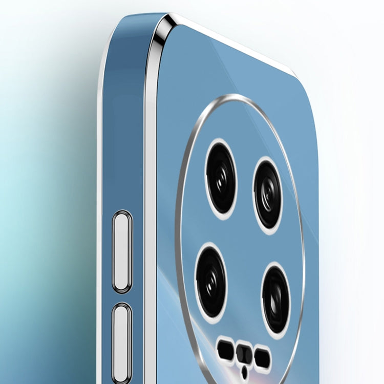 For Xiaomi 14 Ultra 5G XINLI Straight Edge 6D Electroplate TPU Phone Case with Ring Holder(Mint Green) - free shipping - PMC Jewellery - Order now!