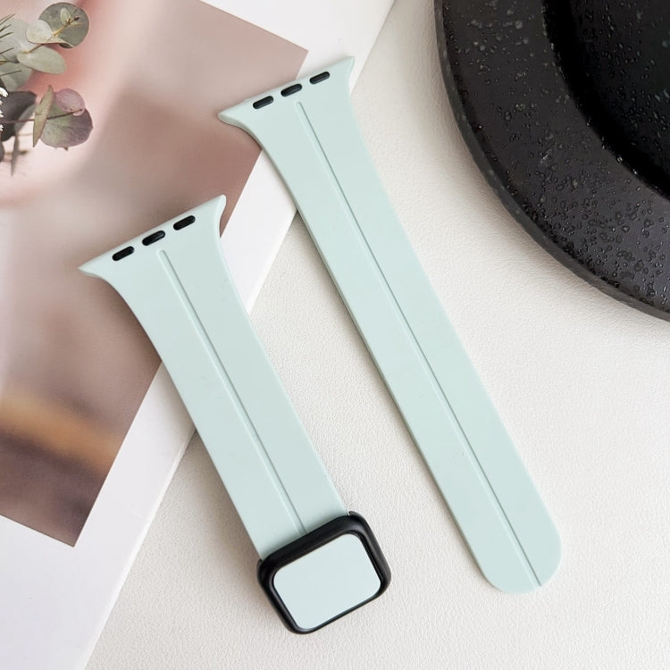 For Apple Watch SE 2023 44mm Magnetic Square Buckle Silicone Watch Band(Sapphire Blue) - Watch Bands by PMC TechLife | Online Shopping South Africa | PMC TechLife