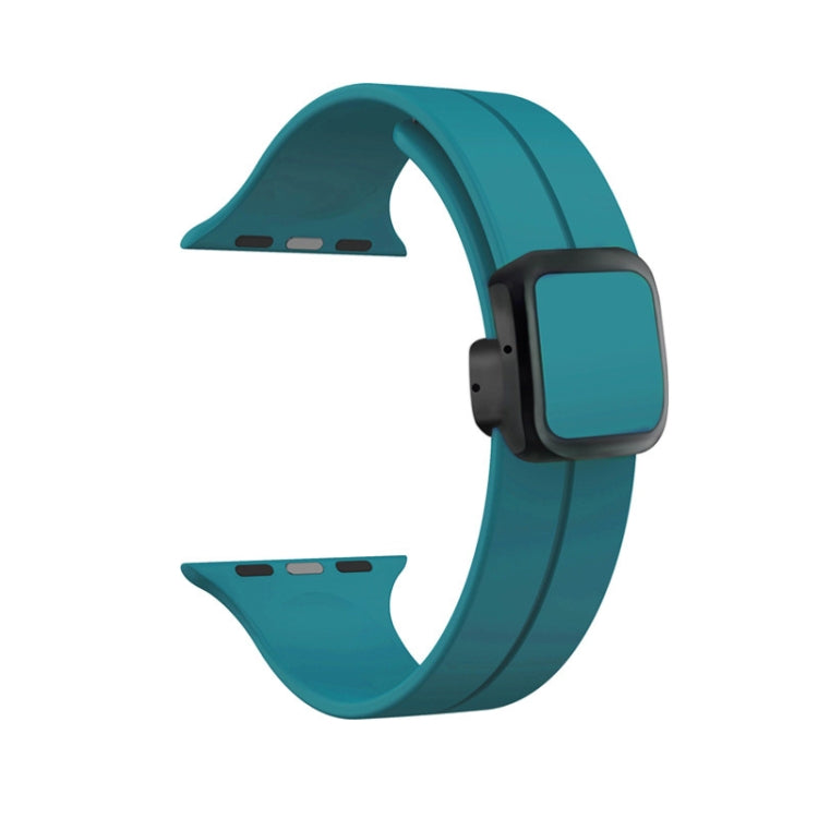 For Apple Watch Ultra 2 49mm Magnetic Square Buckle Silicone Watch Band(Rock Green) - Watch Bands by PMC TechLife | Online Shopping South Africa | PMC TechLife