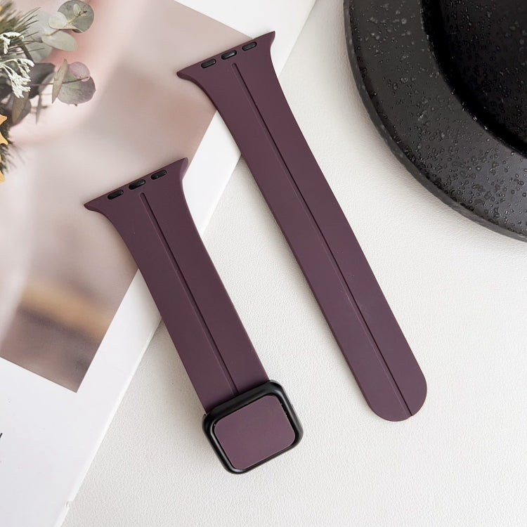 For Apple Watch Series 5 40mm Magnetic Square Buckle Silicone Watch Band(Fruit Purple) - Watch Bands by PMC TechLife | Online Shopping South Africa | PMC TechLife