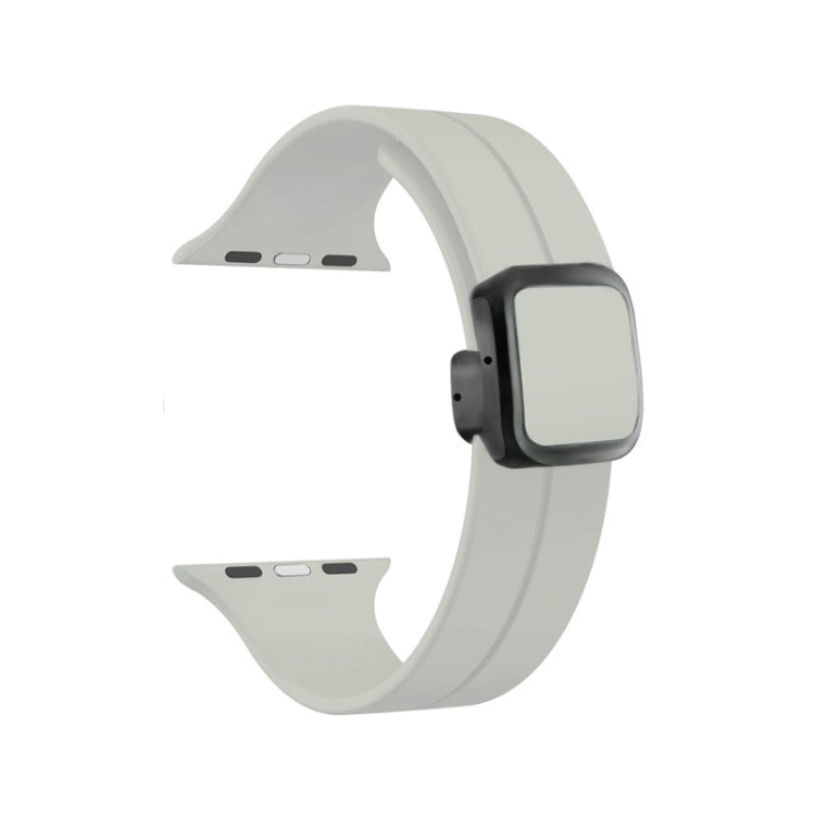 For Apple Watch Series 4 40mm Magnetic Square Buckle Silicone Watch Band(Starlight) - Watch Bands by PMC TechLife | Online Shopping South Africa | PMC TechLife