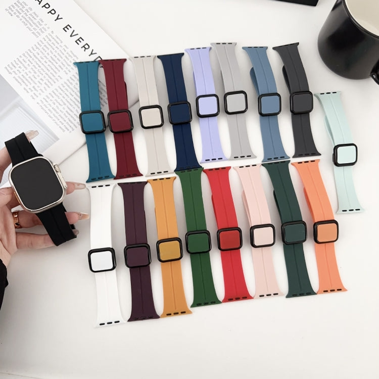 For Apple Watch Ultra 49mm Magnetic Square Buckle Silicone Watch Band(Wine Red) - free shipping - PMC TechLife - Order now!