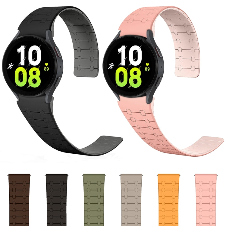 For Samsung Galaxy Watch 6 / 5 / 4 Two Color Loop Magnetic Silicone Watch Band(Green+Grey) - Watch Bands by PMC TechLife | Online Shopping South Africa | PMC TechLife