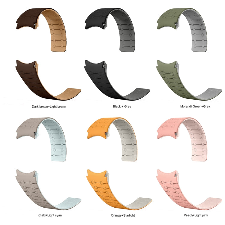 For Samsung Galaxy Watch 6 / 5 / 4 Two Color Loop Magnetic Silicone Watch Band(Dark Brown+Light Brown) - Watch Bands by PMC TechLife | Online Shopping South Africa | PMC TechLife