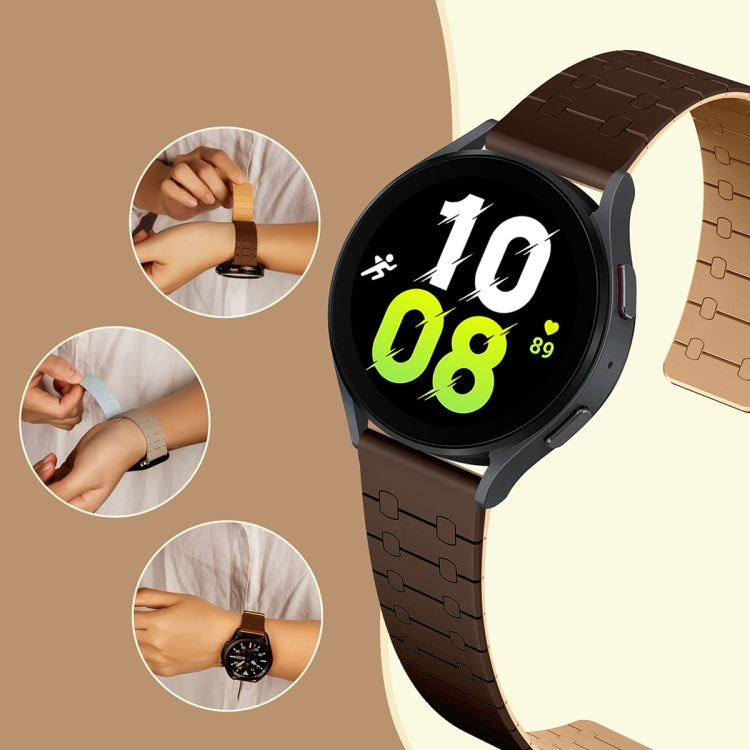 For Samsung Galaxy Watch 6 / 5 / 4 Two Color Loop Magnetic Silicone Watch Band(Dark Brown+Light Brown) - Watch Bands by PMC TechLife | Online Shopping South Africa | PMC TechLife