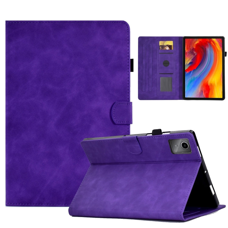 For Lenovo Tab M11 / Xiaoxin Pad 11 2024 Smile Embossed Smart Leather Tablet Case(Purple) - Lenovo by PMC Jewellery | Online Shopping South Africa | PMC Jewellery | Buy Now Pay Later Mobicred