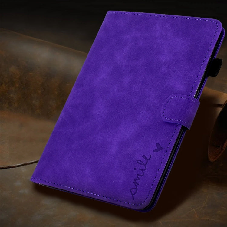 For Lenovo Tab M11 / Xiaoxin Pad 11 2024 Smile Embossed Smart Leather Tablet Case(Purple) - Lenovo by PMC Jewellery | Online Shopping South Africa | PMC Jewellery | Buy Now Pay Later Mobicred