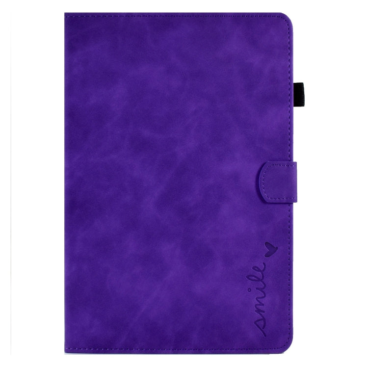 For Lenovo Tab M11 / Xiaoxin Pad 11 2024 Smile Embossed Smart Leather Tablet Case(Purple) - Lenovo by PMC Jewellery | Online Shopping South Africa | PMC Jewellery | Buy Now Pay Later Mobicred
