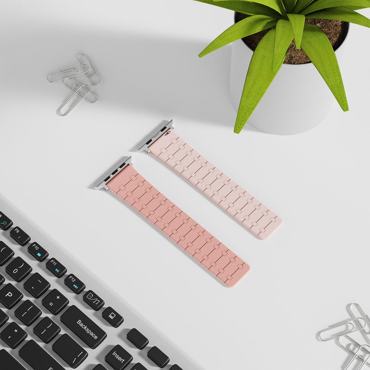 For Apple Watch Series 4 44mm Two Color Loop Magnetic Silicone Watch Band(Peach+Light Pink) - free shipping - PMC TechLife - Order now!