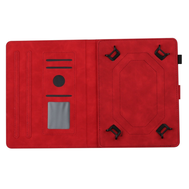 For 10 inch Universal Coconut Tree Embossed Leather Tablet Case(Red) - 10 - 11 inch by PMC TechLife | Online Shopping South Africa | PMC TechLife | Buy Now Pay Later Mobicred