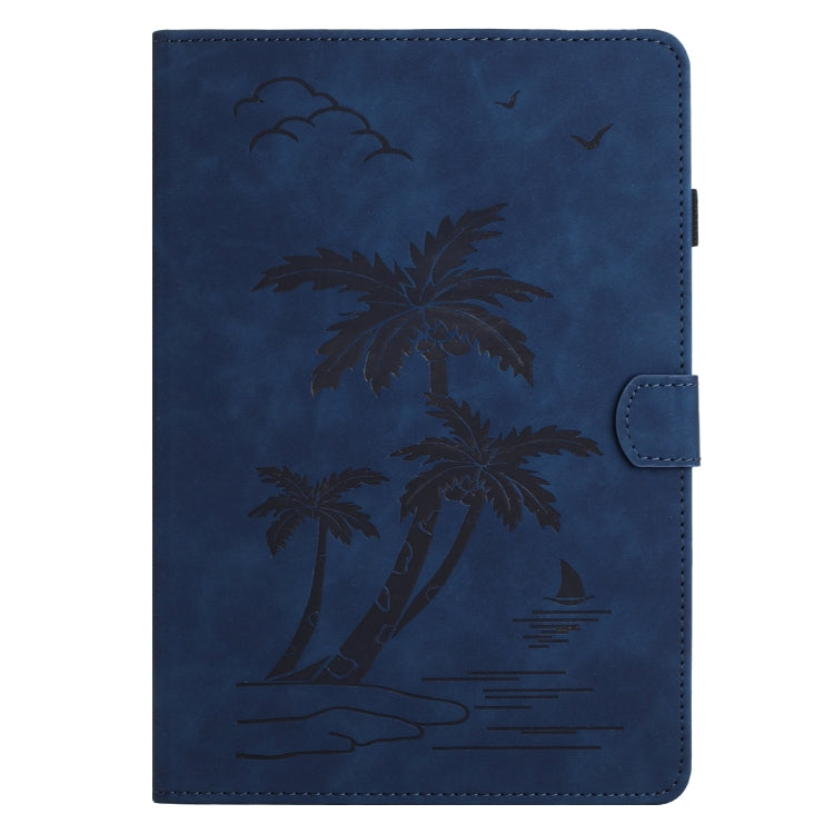 For 10 inch Universal Coconut Tree Embossed Leather Tablet Case(Blue) - 10 - 11 inch by PMC TechLife | Online Shopping South Africa | PMC TechLife | Buy Now Pay Later Mobicred