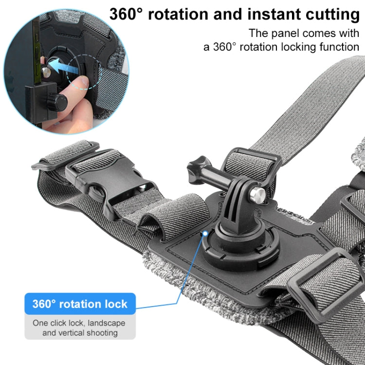 4 in 1 Adjustable Body Mount Belt Chest Strap with Mount & Screw(Grey) - Chest Belt by RUIGPRO | Online Shopping South Africa | PMC TechLife | Buy Now Pay Later Mobicred