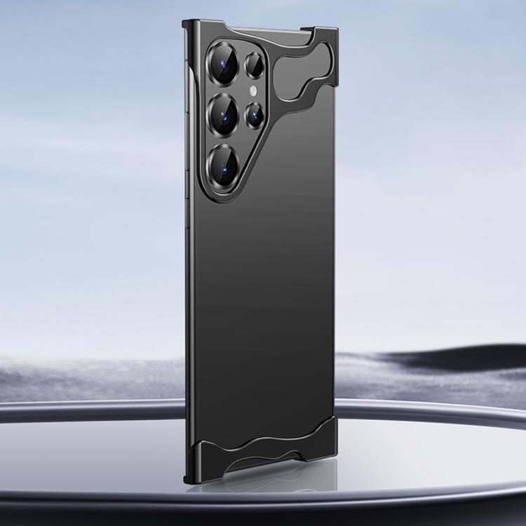 For Samsung Galaxy S25 Ultra 5G Frameless Metal Corner Pad Phone Case with Lens Film(Black) - Galaxy S25 Ultra 5G Cases by PMc TechLife | Online Shopping South Africa | PMc TechLife | Buy Now Pay Later Mobicred