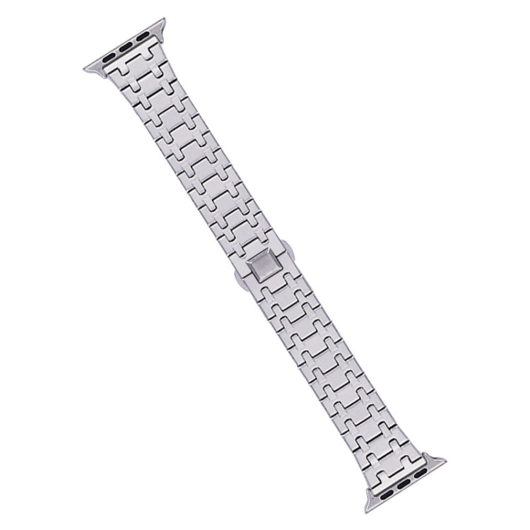 For Apple Watch SE 2023 44mm Double T Stainless Steel Watch Band(Silver) - Watch Bands by PMC TechLife | Online Shopping South Africa | PMC TechLife