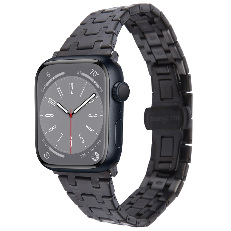 For Apple Watch SE 2022 40mm Double T Stainless Steel Watch Band(Black) - Watch Bands by PMC TechLife | Online Shopping South Africa | PMC TechLife | Buy Now Pay Later Mobicred