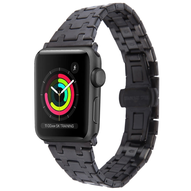For Apple Watch Series 2 38mm Double T Stainless Steel Watch Band(Black) - free shipping - PMC TechLife - Order now!