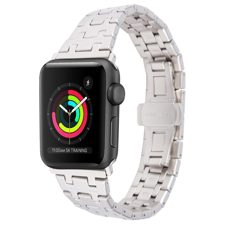 For Apple Watch Series 2 38mm Double T Stainless Steel Watch Band(Starlight) - Watch Bands by PMC TechLife | Online Shopping South Africa | PMC TechLife