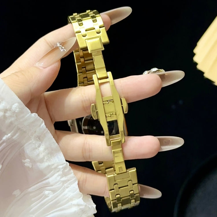 For Apple Watch Series 5 44mm Double T Stainless Steel Watch Band(Silver Gold) - Watch Bands by PMC TechLife | Online Shopping South Africa | PMC TechLife