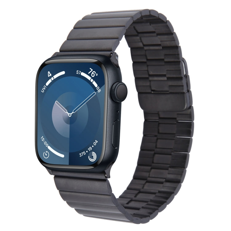 For Apple Watch Series 9 45mm Bamboo Stainless Steel Magnetic Watch Band(Black) - free shipping - PMC TechLife - Order now!