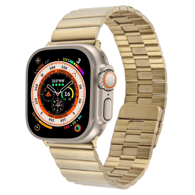 For Apple Watch Ultra 49mm Bamboo Stainless Steel Magnetic Watch Band(Gold) - free shipping - PMC TechLife - Order now!