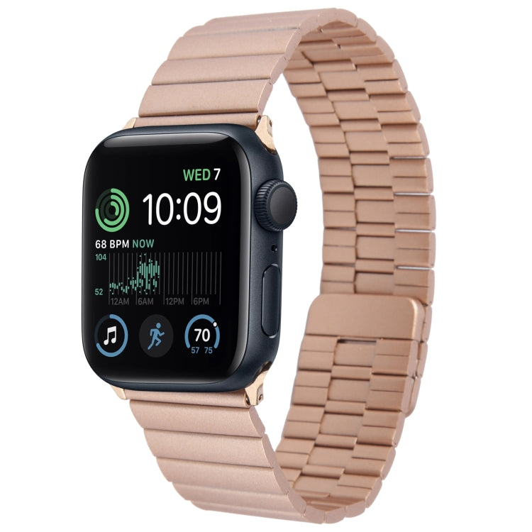 For Apple Watch SE 2022 44mm Bamboo Stainless Steel Magnetic Watch Band(Rose Gold) - free shipping - PMC TechLife - Order now!