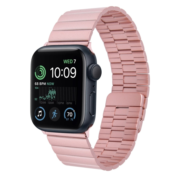 For Apple Watch SE 2022 44mm Bamboo Stainless Steel Magnetic Watch Band(Pink) - free shipping - PMC TechLife - Order now!