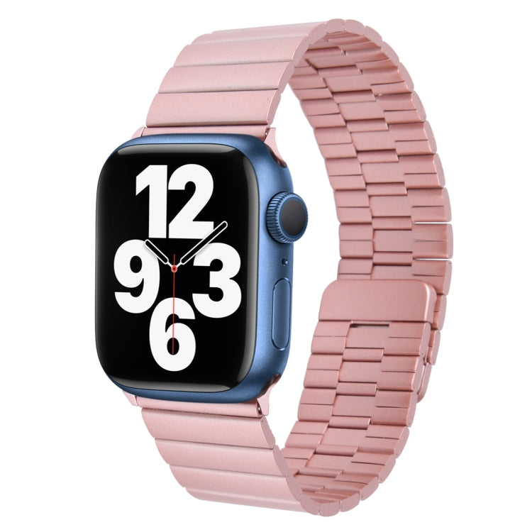 For Apple Watch Series 7 41mm Bamboo Stainless Steel Magnetic Watch Band(Pink) - free shipping - PMC TechLife - Order now!