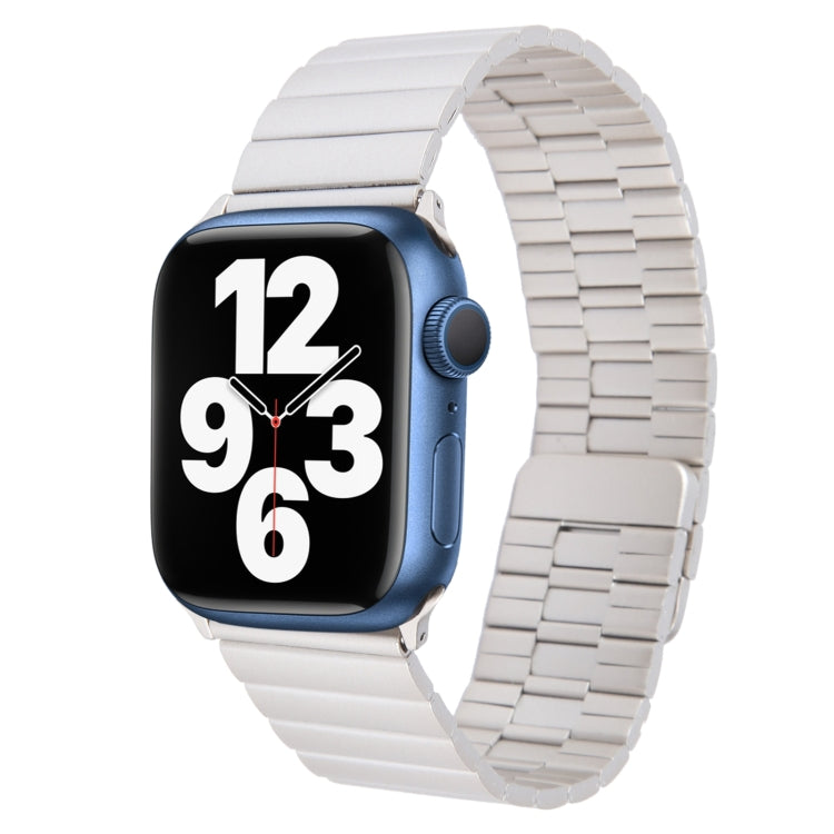 For Apple Watch Series 7 41mm Bamboo Stainless Steel Magnetic Watch Band(Starlight) - free shipping - PMC TechLife - Order now!